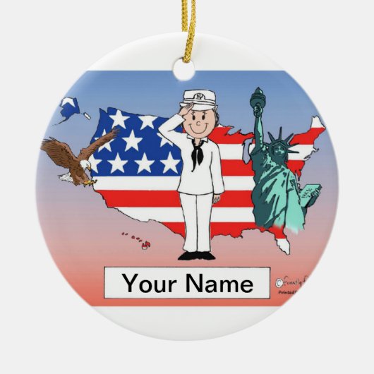 US Navy - Vrouw Keramisch Ornament (Voorkant)