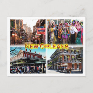 US New Orleans - Bourbon Street - Mardi Gras - Briefkaart