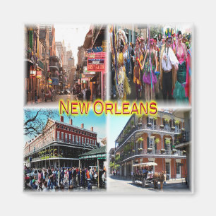 US New Orleans - Bourbon Street - Mardi Gras - Magneet