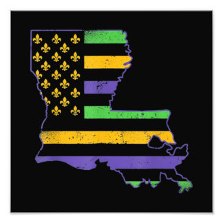 US New Orleans Mardi Gras Foto Afdruk