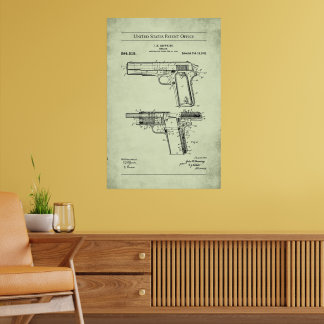 US octrooi - Browning M1911 Poster