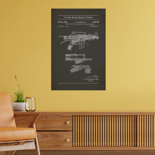 US octrooi - Colt Automatisch Geweer Poster