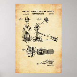 US-octrooi - Drum Pedal Poster