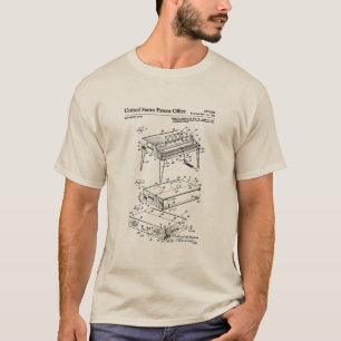 US octrooi - Elektrisch piano T-shirt