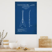 US octrooi - Gibson Flying V Poster (Keuken)