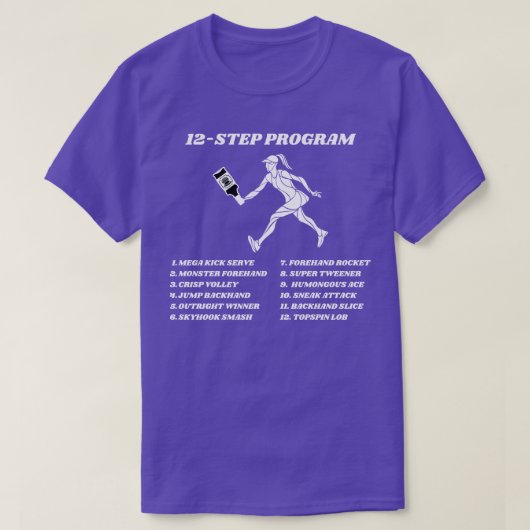 US Open Grappig Tennis Verslaafde 12Step Programma T-shirt (Design voorkant)