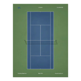 US Open Tennis Court Illustration Perfect Poster
