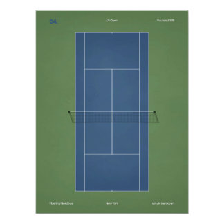 US Open Tennis Court Illustration Perfect Poster