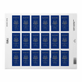 US Passport Emblem Travel Theme Favor Etiket (Full Sheet)