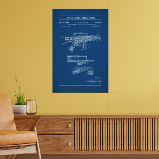 US Patent - Colt automatische geweer Poster (Woonkamer 2)