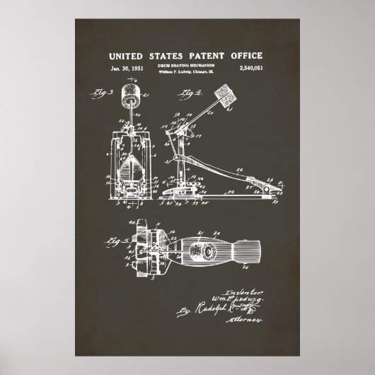 US Patent - Drum Pedal Poster (Voorkant)