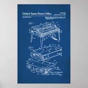 US Patent - Elektrische Piano Poster
