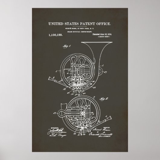 US Patent - Franse hoorn Poster (Voorkant)
