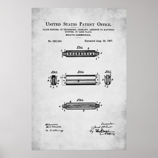 US Patent - Harmonica Poster (Voorkant)