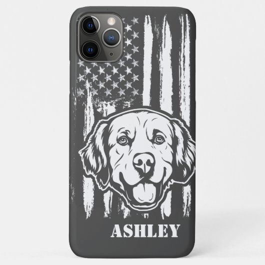 US Patriot Golden retriever USA Flag Chien Coque (Dos)
