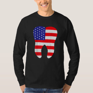 Us Patriot Tandarts Vlag Tandarts 4 juli Tandheelk T-shirt