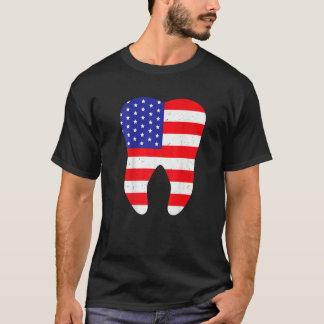 Us Patriot Tandvlag Tandarts 4 juli Tandheelkundig T-shirt