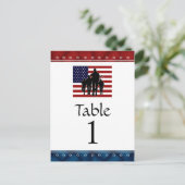 US Patriottic Miltic Party Table Number Kaarten (Staand voorkant)