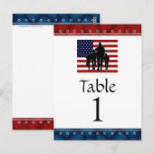 US Patriottic Miltic Party Table Number Kaarten (Voorkant / Achterkant)