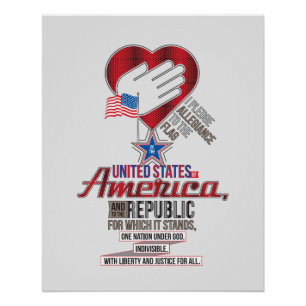 US Pledge of Allegiance Perfect Poster