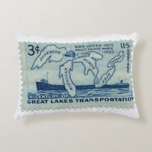 US Postage Stamp Sierkussen Accent Kussen (Voorkant)
