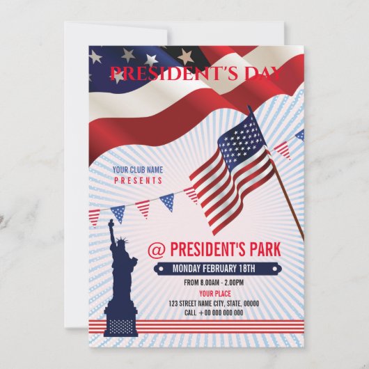 Us President Day Flyer Kaart (Voorkant)
