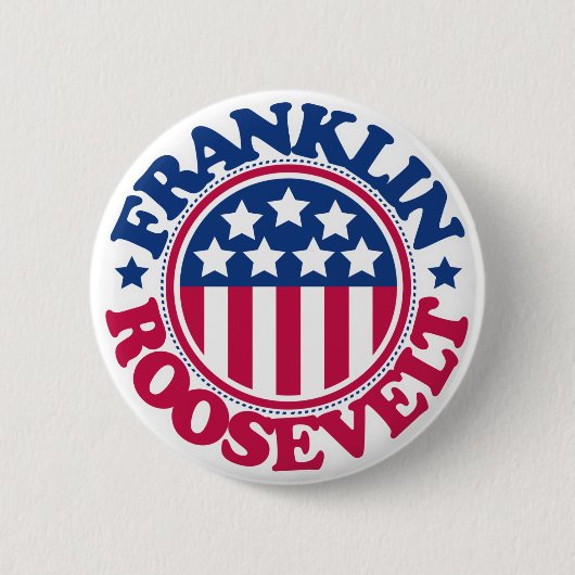 US President Franklin Roosevelt Ronde Button 5,7 Cm (Voorkant)