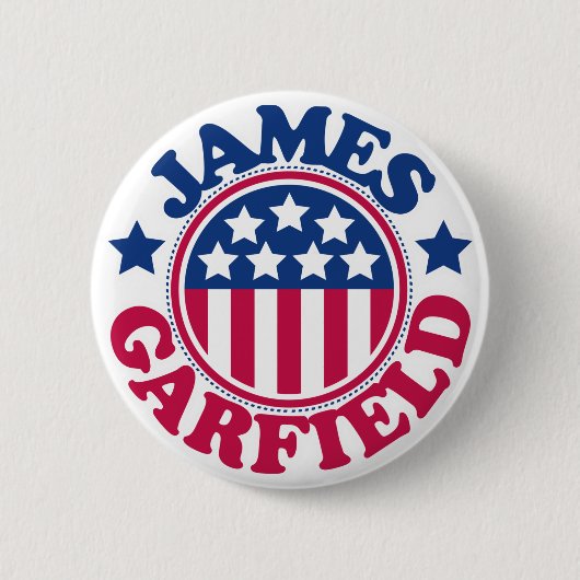 US President James Garfield Ronde Button 5,7 Cm (Voorkant)