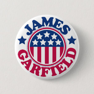 US President James Garfield Ronde Button 5,7 Cm