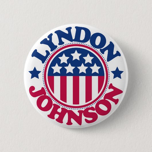 US President Lyndon Johnson Ronde Button 5,7 Cm (Voorkant)