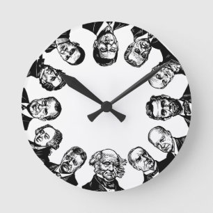 US President Wall Clock Ronde Klok