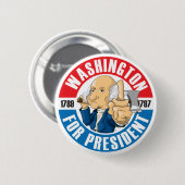 US Presidenten Campaign Button: #1 Washington Ronde Button 5,7 Cm (Voorkant /achterkant)