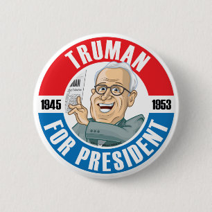 US Presidenten Campaign Button: #33 Harry Truman Ronde Button 5,7 Cm