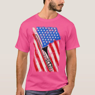 US Pride Trombonist 4th of July Gift Jazz Music TR T-shirt