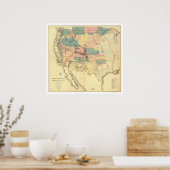 US Railroad Survey Map 1858 Poster (Keuken)