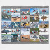 US RESCUE AVIATION "MONTAGE" FLEECE DEKEN (Voorkant (Horizontaal))