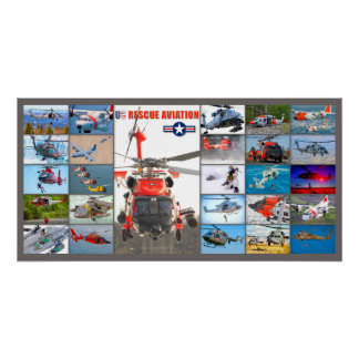 US RESCUE AVIATION "MONTAGE" PERFECT POSTER