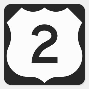 US Route 2 Teken Vierkante Sticker