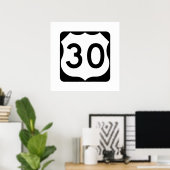 US Route 30 Sign Poster (Thuiskantoor)