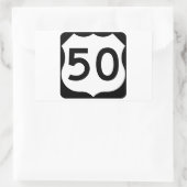 US Route 50 Sign Rechthoekige Sticker (Tas)