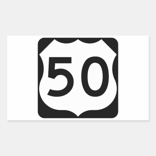 US Route 50 Sign Rechthoekige Sticker (Voorkant)