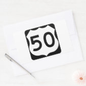 US Route 50 Sign Rechthoekige Sticker (Envelop)