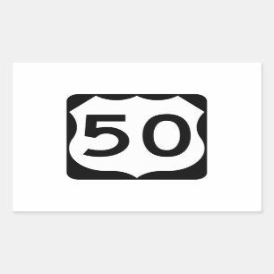 US Route 50 Sign Rechthoekige Sticker