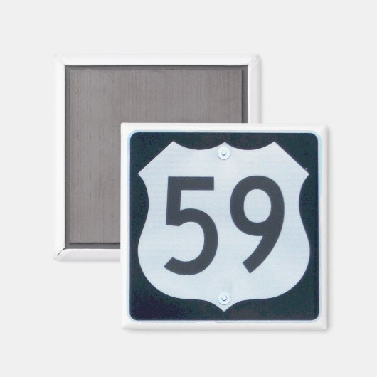 US Route 59 Road Sign Magneet (Voorkant / Achterkant)