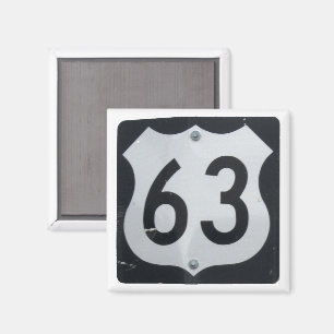 US Route 63 Road Sign Magnet Magneet