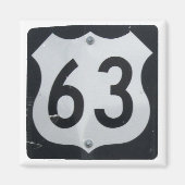 US Route 63 Road Sign Magnet Magneet (Voorkant)