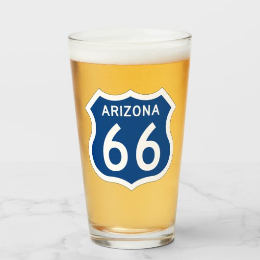 US Route 66 Arizona Pint Drink Glass Glas (Voorkant gevuld)