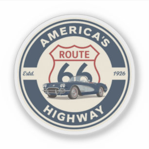 US Route 66 historische weg Klassieke auto geschen Sticker