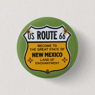 US Route 66 New Mexico Travel Pinback Ronde Button 3,2 Cm
