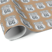 US Route 66 Shield,  achtergrondkleur Cadeaupapier (Rol Hoek)
